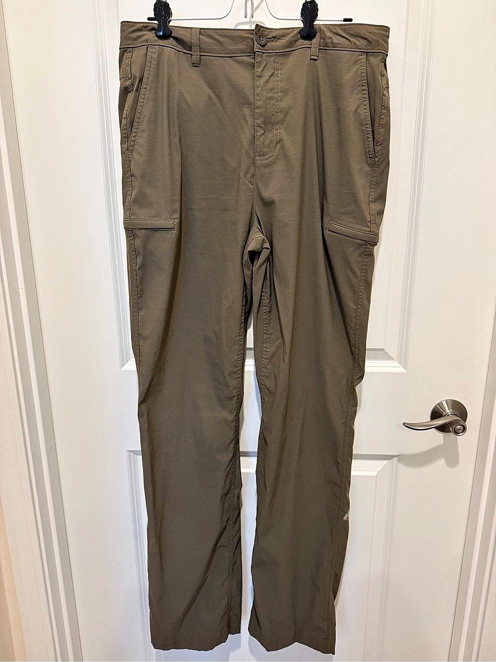 Eddie Bauer Guide Pro Pants Straight Leg Brown Waist 12